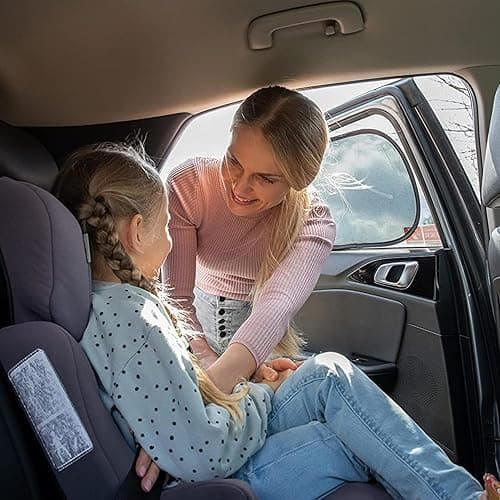 Enovoe Car Window Shades for Baby (2 Pack) - 21x14 Inches Sun Shade Blocker, Cling - Glare Shield and UV Rays Protection for Your Child - Side Windows Screens for SUV- Mesh Window Shades for car Baby - 21x14'' - 2 thumbnail 6