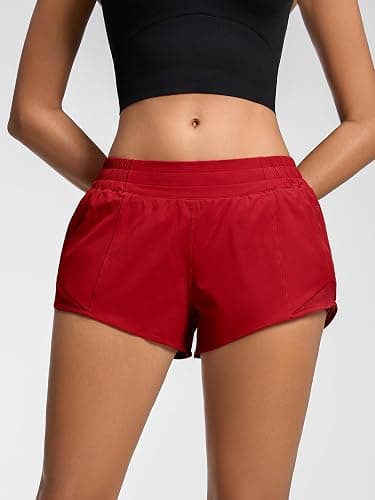 MCEDAR Women's Running Shorts Low Waisted 2.5"，Lightweight Active Workout Quick Dry Gym Athletic Sports Shorts Zip Pocket thumbnail 4