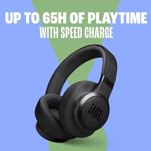 JBL Live 770NC - Wireless Over-Ear Headphones with True Adaptive Noise Cancelling with Smart Ambient, Up to 65 Hours of Battery Life, Comfort-fit Fabric Headband & Carrying Pouch (Black) thumbnail 3