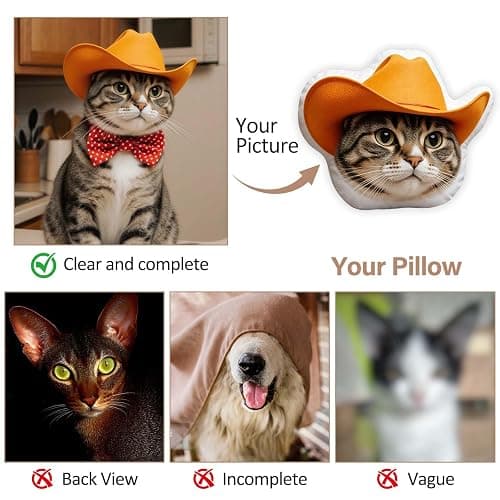 Custom Pet Pillow, Dog Cat Pillow Personalized Photo, Custom Face Pillow | Custom Pillows with Picture, Pet Loss Sympathy Gifts, Pet Memorial Gifts, Personalized Gifts for Family and Friends thumbnail 3