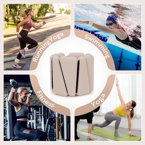 Wrist Weights for Women, Adjustable Ankle Weights Silicone Bracelet Weights Arm Leg Weights for Women Men Ankle Weights for Yoga Running Swimming Pilates Gym Set of 2 thumbnail 7