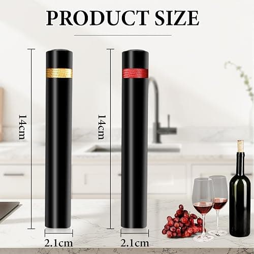 2pcs Aeropop Wine Opener, Loritia Arropop Wine Opener, Travel Portable Pocket Air Pressure Pump Bottle Open for Home Restaurant Party (Golden+Red) thumbnail 2