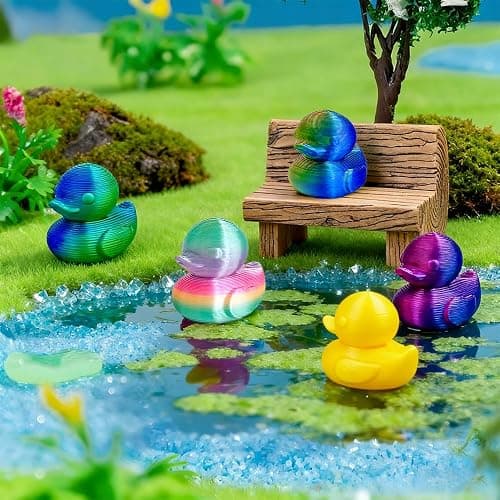 30Pcs 3D Printed Duck Figurine Assorted Colors Handcrafted Decor for Home Office Desk Shelf Display thumbnail 2