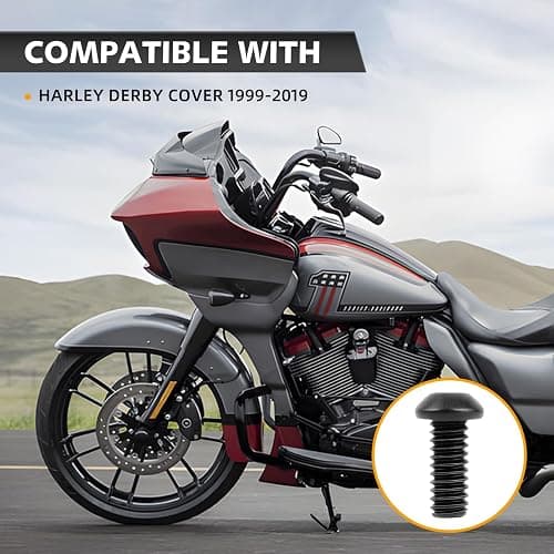 CHENACC 10PC Derby Cover Screw Bolt Kit Compatible with Harley 1999-2019 Road Glide/Road King,Softail Slim/Deluxe,CVO Street Glide Harley Derby Cover Wrench. thumbnail 4