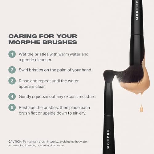 Morphe Face The Beat Makeup Brushes - 5 Piece Makeup Brush Set with Foundation, Blush, Contour & Blending Brushes - Made with Synthetic Bristles & Includes Makeup Brush Case (5 Count) thumbnail 5