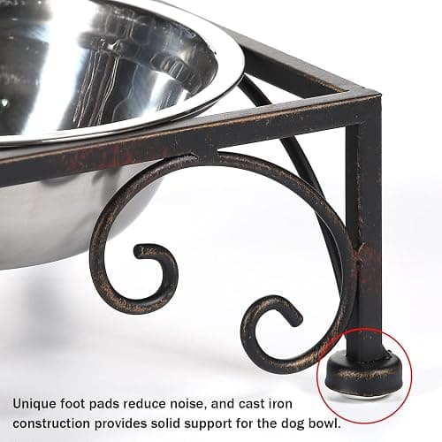 3.54" H Elevated Dog Bowls, Metal Raised Dog Bowl, Cats Bowls with Stand | Dog Bowls with Double Stainless Steel, Pet Feeder for Food and Water Lifted, Elevated Pets Bowl Holder thumbnail 4
