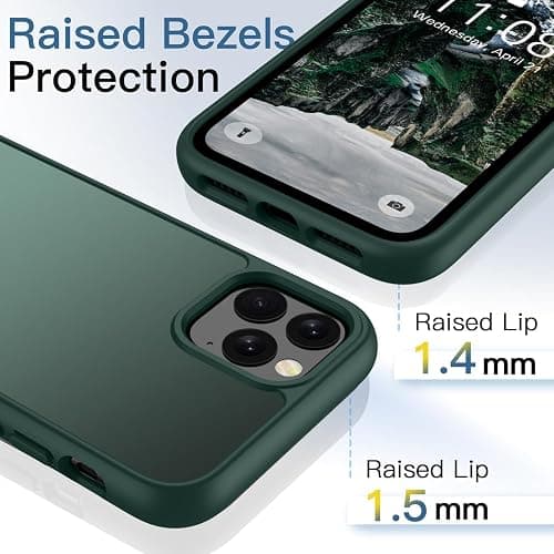 Andwing Coque Mat pour iPhone 11 Pro-5.8 Pouces,[Toucher Doux et Soyeux],Étui Housse Translucide Dos Mat Fine pour iPhone 11 Pro Case,Anti-Chocs,Ultra Fine et antidérapante,Anti-Rayures,Vert. thumbnail 4