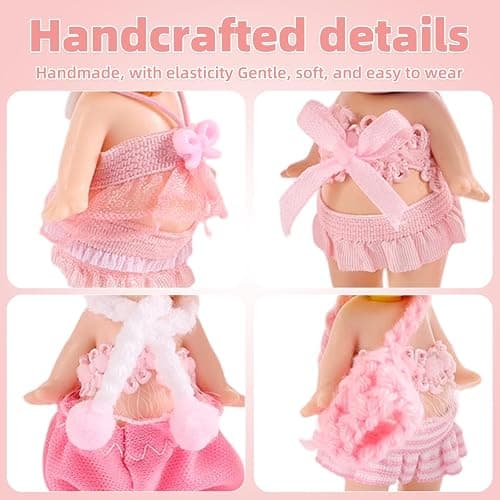 10 Sets Doll Outfits for 3 Inch/7.5-8cm Doll Pack, Mini Toys Clothes Pack with Tops & Skirts & Accessories Mini Figure Costume Clothing for Collector Display and Decoration thumbnail 5