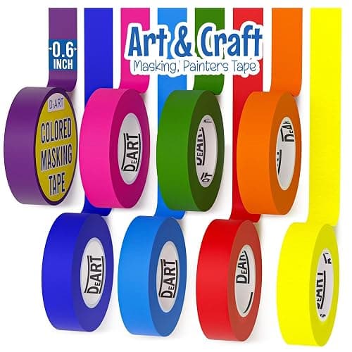 Colored Masking Tape Painters Tape 12 or 8 Pack 1 inch or 0.6 Inches Kids Arts Craft Supplies Coding Whiteboard Dry Erase Board Tape Thin Paper Tape Paint Tape No Residue Easy Removal DIY Crafts Arts thumbnail 9