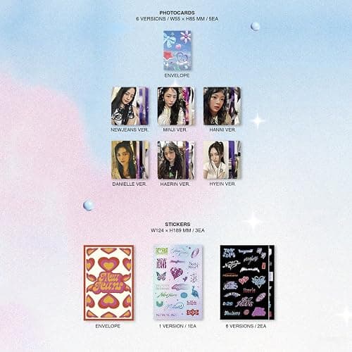 Get Up 2nd EP Album Bunny Beach Bag ver. / Random Photobook A+B+C Lyric Book + Photocards + Stickers Postcards + Bookmark + 1 Extra PVC Photocard K-POP Sealed Album thumbnail 8