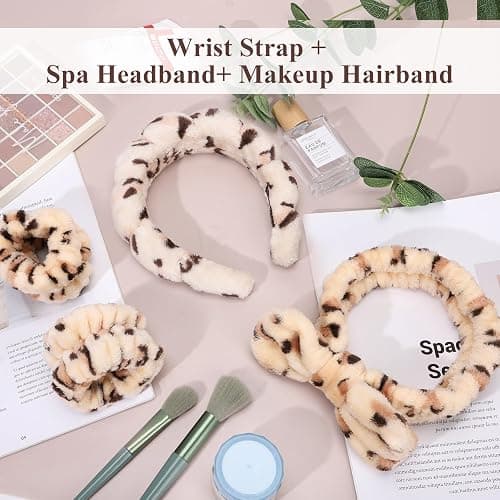 ATROCH Puffy Spa Headband & Wristband Set – Cute Makeup & Skincare Headband for Washing Face, Soft Toweling Set for Teen Girls, Best Birthday or Christmas Presents for Teenage Girls thumbnail 6