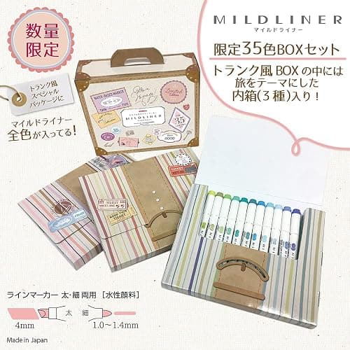 ZEBRA WKT7-35C Highlighter, Mildliner, 35 Color Set, Gift Box Included thumbnail 2