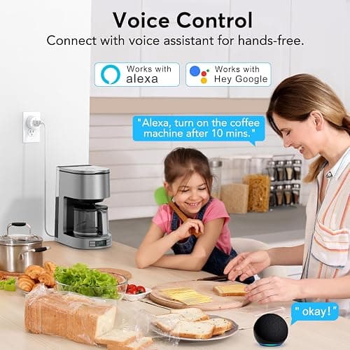 EIGHTREE Smart Plug, Smart Home WiFi Outlet Works with Alexa & Google Home, Smart Socket with Remote Control & Timer Function, 2.4GHz WiFi Only, 4 Packs thumbnail 4