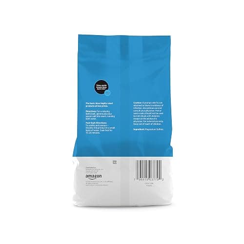 Amazon Basics Epsom Salt Soak, Unscented, Magnesium Sulfate USP, Muscle and Feet Relaxation, Soothing, 3 Pound, Pack of 1 thumbnail 2