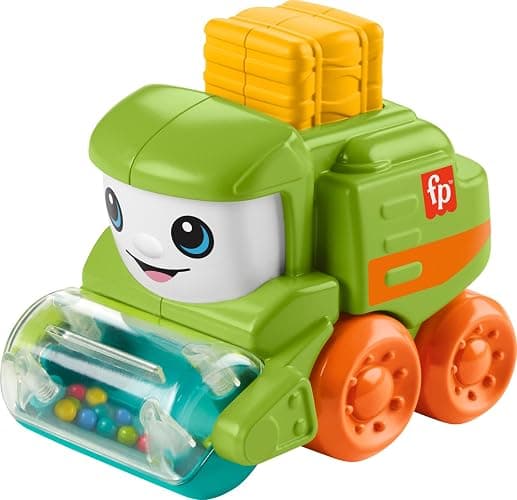 Fisher-Price Baby Toy Rollin’ Tractor Push-Along Vehicle with Fine Motor Activities for Infants Ages 6+ Months - Image 1
