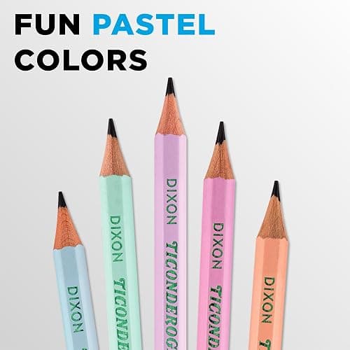 Ticonderoga® Pastel Pencils, 2 Soft, Assorted Colors, Pack Of 10 Pencils thumbnail 5