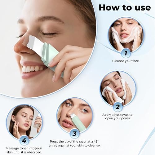 Blackhead Remover Tool Face Scrubber: PETYDOOT Double-Headed Face Spatula Skin Scrubber, Nose Pore Cleaner Blackhead Remover for Facial Deep Cleansing Skin Care Tool for Men & Women (Green) thumbnail 6