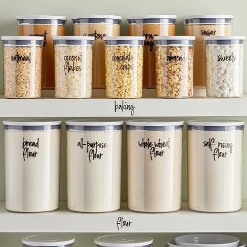 Talented Kitchen Pantry Labels for Food Containers - 157-Piece, Black Script Vinyl - Jar & Bin Labels & Food Storage Organization Stickers thumbnail 4