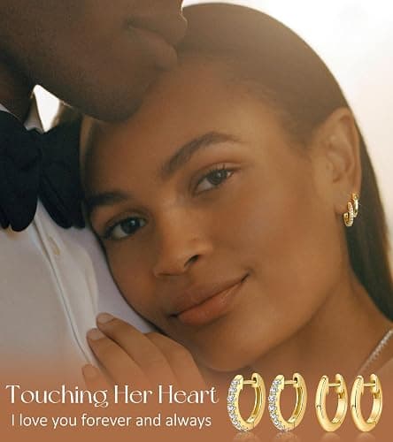 Adoyi 9 Pairs Gold Hoop Earrings Set for Womens Twisted Huggie Hoops Earrings 14K 18K Gold Plated for Girls Valentines Mother's Day Birthday Gifts Lightweight thumbnail 4