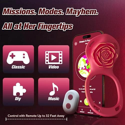 Couples Rose App Remote Control Wearable Vibrator, Couple Women Adult Sex Toys Games for Men, Hands Free Panty Clitoris Vibrator Vibrating Cock Ring, ZOOPLOU BDSM Female Sex Toy thumbnail 7