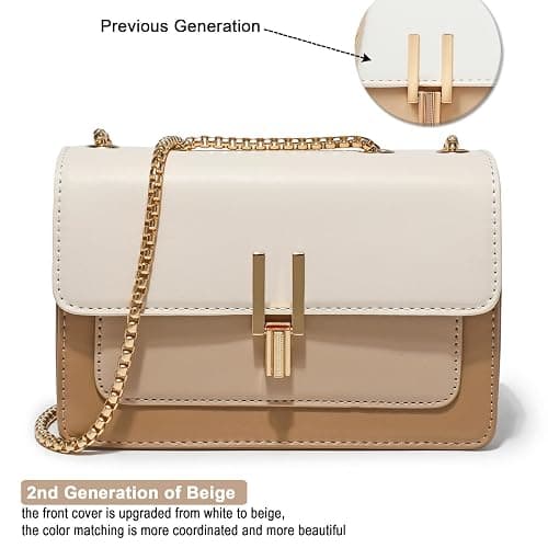 Color-Block Crossbody Bags for Women Leather Cross Body Purses Cute Designer Handbags Shoulder Bag Medium Size thumbnail 2