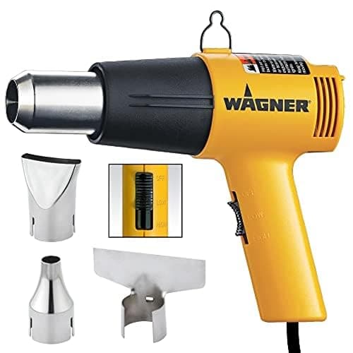 Wagner Spraytech 2417344 HT1000 Heat Gun Kit, 3 Nozzles Included, 2 Temp Settings 750ᵒF & 1000ᵒF, Great for Shrink Wrap, Soften Paint, Bend Plastic Pipes, Loosen Bolts and More - Image 1