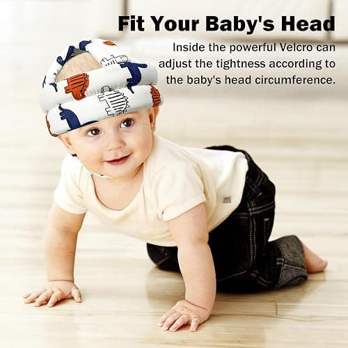 Baby Head Protector for Crawling Walking, Baby Helmet Adjustable No Bumps and Soft Cushion, Infant Safety Cap for Kid Learning to Walk thumbnail 7