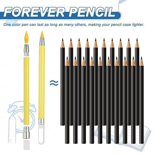 PATIKIL Forever Pencil, 6 Pcs Mechanical Sharpened Cute Metal Pencils Set for Coloring Book Sketch Drawing Writing Art Beginner, Purple thumbnail 4