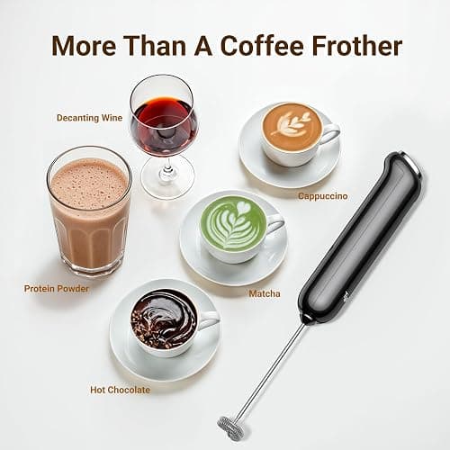 InstaWhisk Milk Frother with Variable Speed, Rechargeable Coffee Frother Wand with Detachable Double Whisk, Drink Mixer Handheld Electric Stirrer for Latte, Cappuccino, Matcha, Almond Milk, Protein thumbnail 9