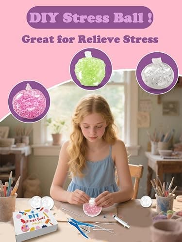 DIY Stress Ball Making Kit, Squishy Maker Kit with 15 TPR Ball Skins, 14.2 oz Fillers, Air Pump, Vacuum Tool & 20 Cable Ties, Make Your Own Squishies, DIY Squishy Kit for ASMR Anxiety Relief Toys thumbnail 2