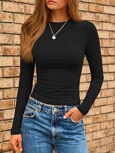 AUTOMET Womens Long Sleeve Shirts Basic Compression Going Out Crop Tops Fall Fashion Y2K Clothes 2025 thumbnail 2