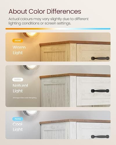 VASAGLE LIRY Collection - Farmhouse Nightstands with Charging Station, Set of 2 Bedside Tables, Side Tables with Drawer, Open Compartment, for Bedroom, Rustic White and Honey Brown ULET859K41 thumbnail 9