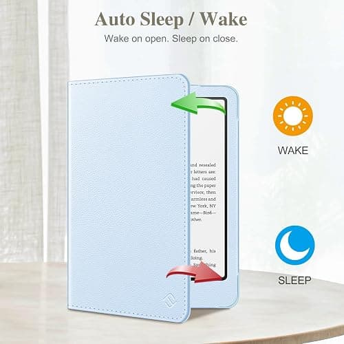 Fintie Case for 7"/6.8" Kindle Paperwhite(12th/11th Generation-2024/2021) and Kindle Colorsoft Signature Edition -Slim Foldable Stand Cover Auto Wake/Sleep for Paperwhite 2024, Sky Blue thumbnail 3