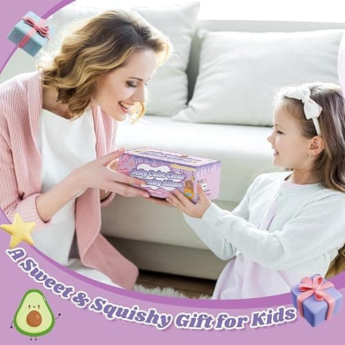 Keemanman Slime Kit - 3 Pack Jelly Cube Clear Crunchy Slime with Avocado, Honeycomb and Lavender Bear Charms, Preppy and Aesthetic Stuff, Cute Stress Toys and Cool Birthday Gifts for Girls and Boys thumbnail 5