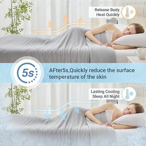 PENGZHU TECHNOLOGY Cooling Blanket Comforter Queen Size, Cooling Blankets for Hot Sleepers and Night Sweats, The Cold Blanket for Queen Size Bed, White Summer Blanket Breathable Soft. thumbnail 2