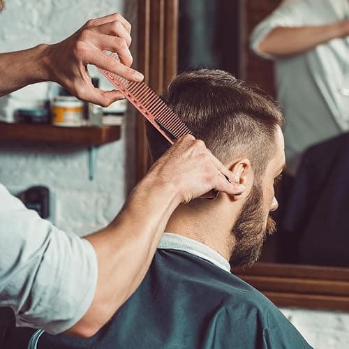Professional Barber Aluminum Comb Set for Dressing, Cutting Hair, and Styling: Long/Short Hair Combs, Handle, and Tail Comb (Rose Gold) thumbnail 6