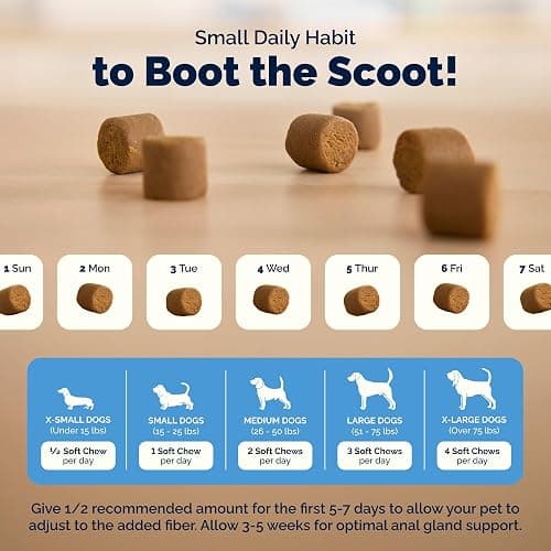 Vetnique Glandex for Dogs Anal Gland Chews 60ct Pumpkin + Digestive Enzymes | Anal Gland Dog Treats, Boot the Scoot + Fishy Odor Support, Fiber, Probiotics, Quercetin + Apple Pectin, Peanut Butter thumbnail 7