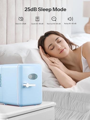 Reemix Mini Fridge, 4L/6 Cans Retro Portable Cooler For 120V Home & 12V DC Car Use, Skincare Fridge for Bedroom, Car, Office, Dorm (Aqua) thumbnail 6