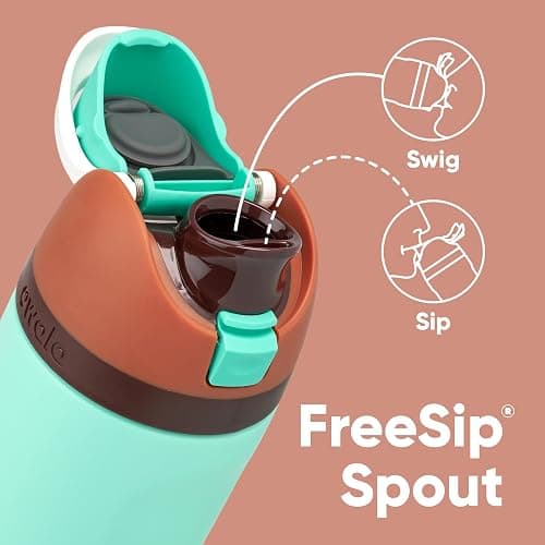 Owala Kids FreeSip Insulated Stainless Steel Water Bottle with Straw for Sports, Travel, and School BPA-Free Sports Water Bottle, 16 oz, Mint Chocolate thumbnail 2