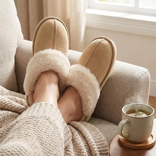 Aomigoct Womens Fuzzy House Slippers: Warm Plush & Non-Slip for Everyday Soft - The Perfect Thoughtful Gift for Mom & Grandma in Winter thumbnail 7
