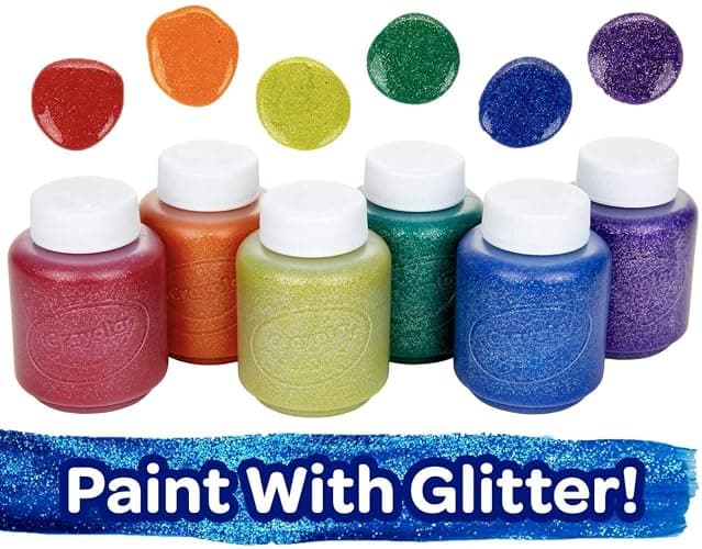 Crayola Washable Kids Paint Set (12ct), Easter Basket Stuffer, Classic and Glitter Paint for Kids, Spring Arts & Crafts Supplies for Classrooms, Toddler Painting Kit, Gifts, Ages 3+ [Amazon Exclusive] thumbnail 3