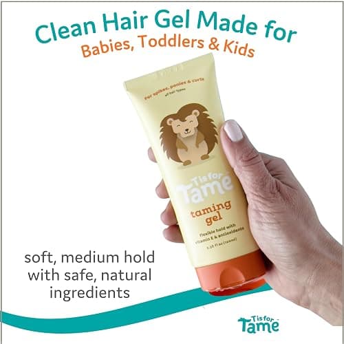 T is for Tame Kids Hair Taming Gel for Soft, Natural Style & Hold | Anti-frizz hair gel (3.38 fl oz), non-sticky, vitamin E, alcohol-free, non-sticky, for all hair types, made in the USA thumbnail 2