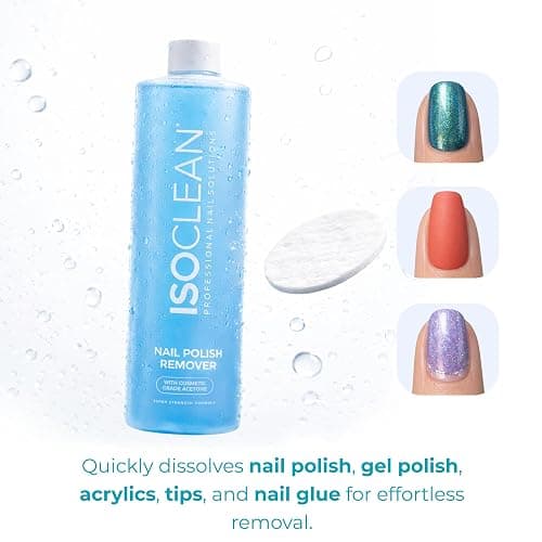 ISOCLEAN Nail Polish Remover - with 99.8% Acetone, Super-Strength Formula, Dissolves Standard and Gel Polish, Acrylics, Tips, and Nail Glues - 500 ml thumbnail 3