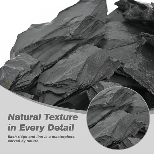 Unocho Natural Slate Stone Reptile Basking Platform Rock 10lb Fish Tank Rocks for Aquascaping Terrarium Decoration&Reptile Habitats Tortoise Enclosures(2-6 inches) thumbnail 2