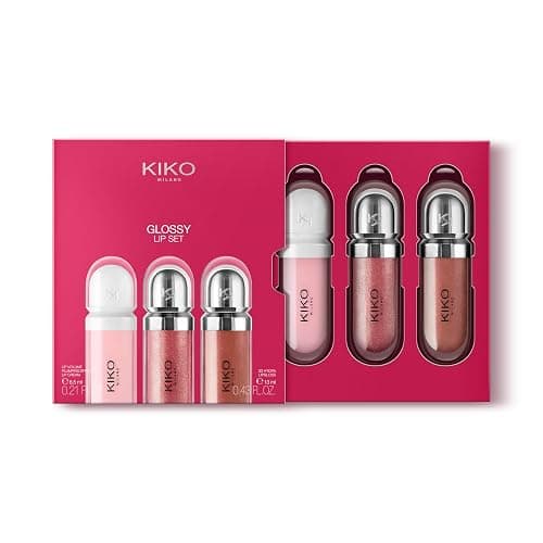 KIKO Milano Glossy Lip Set, Kit Maquillage : 2 Gloss Hydratants Et 1 Crème Perfectrice Pour Les Lèvres thumbnail 4