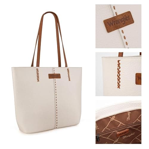 Wrangler Tote Bag for Women Shoulder Purse Hobo Bag Satchel Top Handle Handbag - Beige thumbnail 4