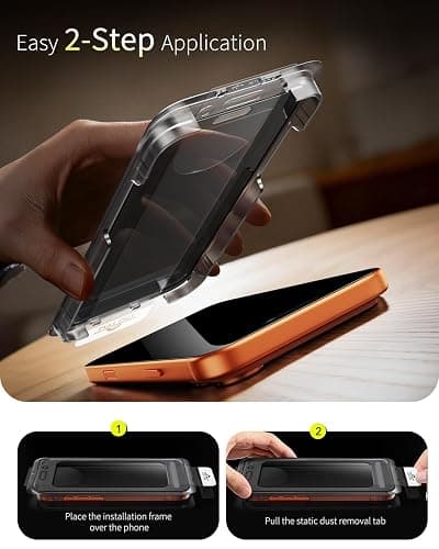 Smeliev for iPhone 17 Pro Max Privacy Screen Protector, 3 Pack, [Anti-spy] [Micro-curved Edges] 9H+ Hardness Tempered-Glass Privacy Screen Protector, Case Friendly, 6.3 inch thumbnail 3