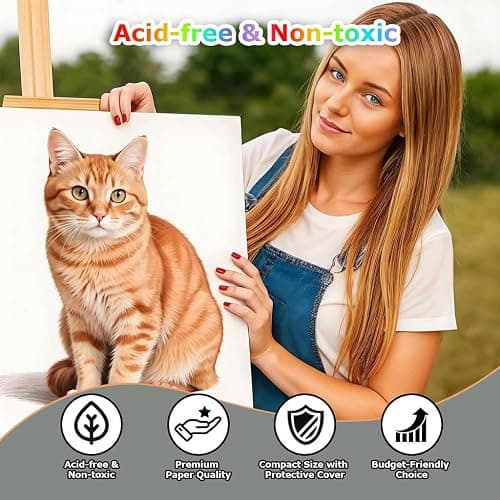 Hapikalor 9"x12" Sketch Book, 2-Pack 50 Sheets Spiral Bound Art Sketchbook | Acid Free Artist Drawing Book Paper, Art Supplies for Kids, Sketch Paper for Drawing Coloring Sketching, Green thumbnail 7