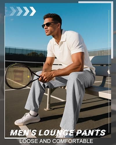 Neer 4 Pack Men's Sweatpants Joggers with Pockets Open Bottom Gym Athletic Pants Baggy Workout Casual Running Clothing thumbnail 2