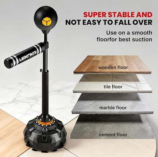 Freestanding Reflex Bag,360° Punching Bag Spinning Bar with Stand,Height Adjustable for Boxing Speed Trainer- for Adults & Teenagers. thumbnail 7